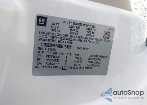 2013 GMC Yukon Xl 1500 Denali from USA, damaged, VIN 1GKS2MEF8DR155831